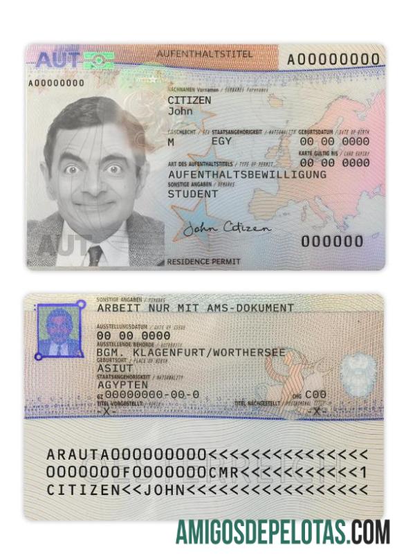 Autorização de residência na Áustria 2023 atual modelo